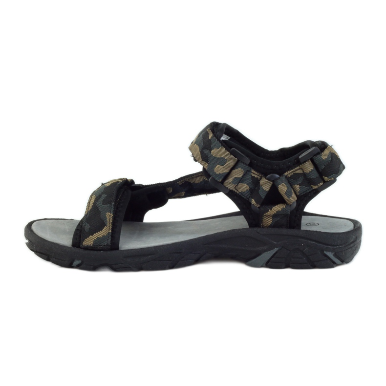 American Club Sandales avec empiècement en cuir américain 1728 noir brun 2