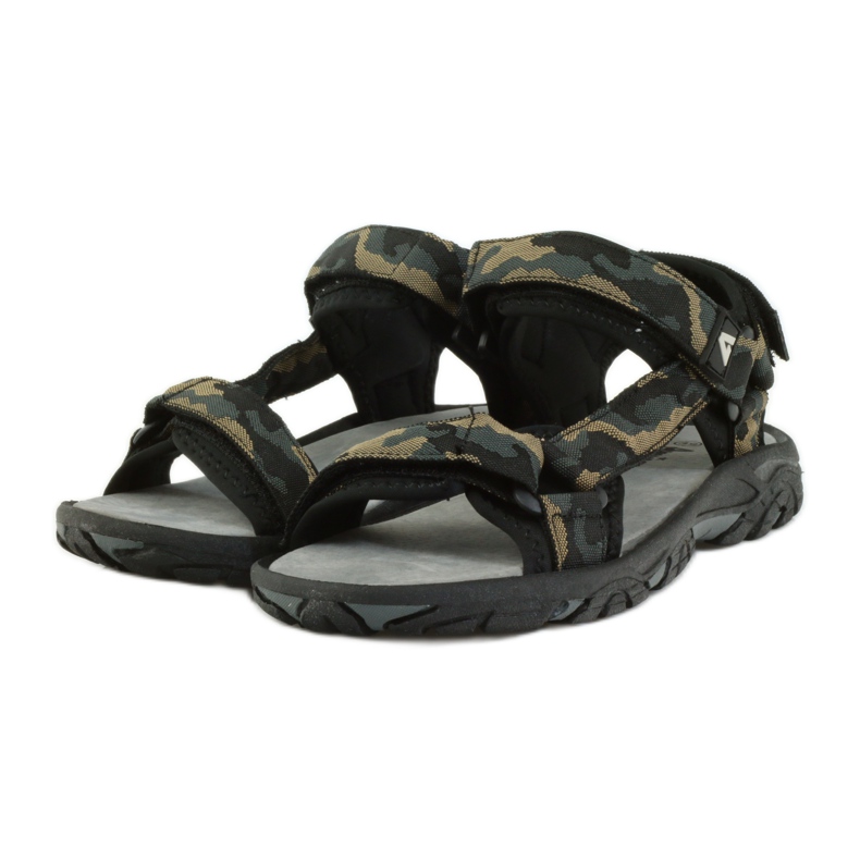 American Club Sandales avec empiècement en cuir américain 1728 noir brun 3