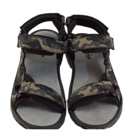 American Club Sandales avec empiècement en cuir américain 1728 le noir brun 4