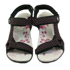 American Club Sandales avec empiècement en cuir américain 1717 rose noir 4