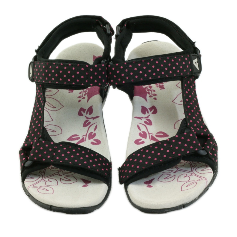 American Club Sandales avec empiècement en cuir américain 1717 rose le noir 4