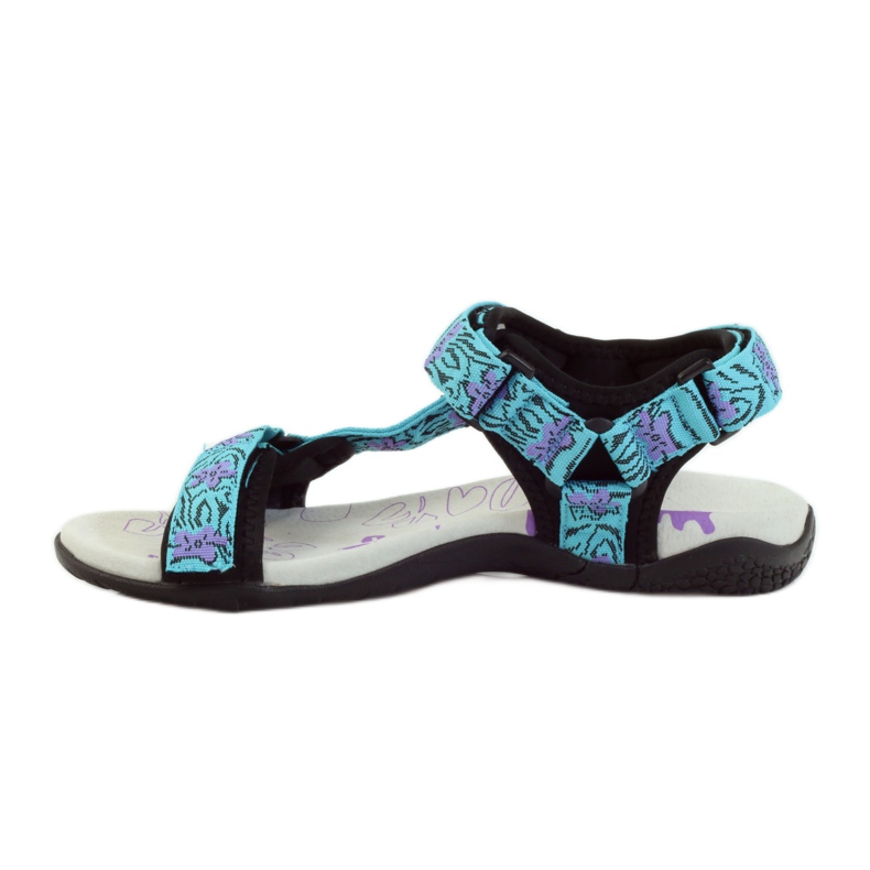 American Club Sandales avec empiècement en cuir américain 1717 bleu violet 2