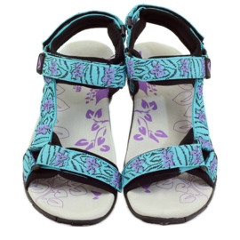 American Club Sandales avec empiècement en cuir américain 1717 bleu violet 4