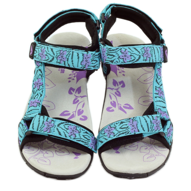 American Club Sandales avec empiècement en cuir américain 1717 bleu violet 4