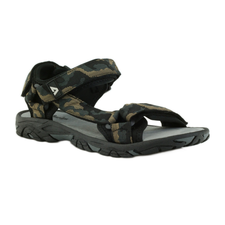American Club Sandales en cuir American 1728 camo gris brun le noir 1