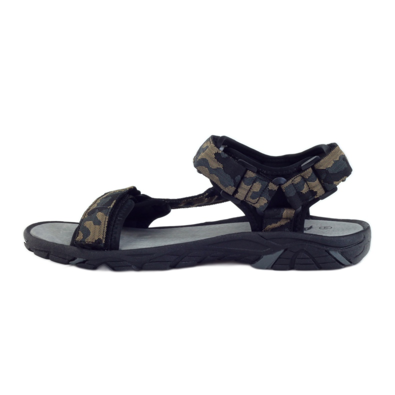 American Club Sandales en cuir American 1728 camo gris brun le noir 2
