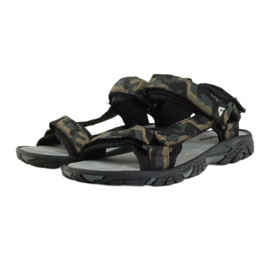 American Club Sandales en cuir American 1728 camo gris brun noir 3