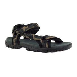 American Club Sandales empiècement cuir American 1729 camo noir brun gris 1