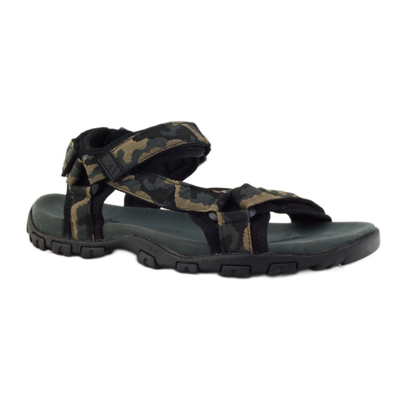 American Club Sandales empiècement cuir American 1729 camo noir brun gris 1