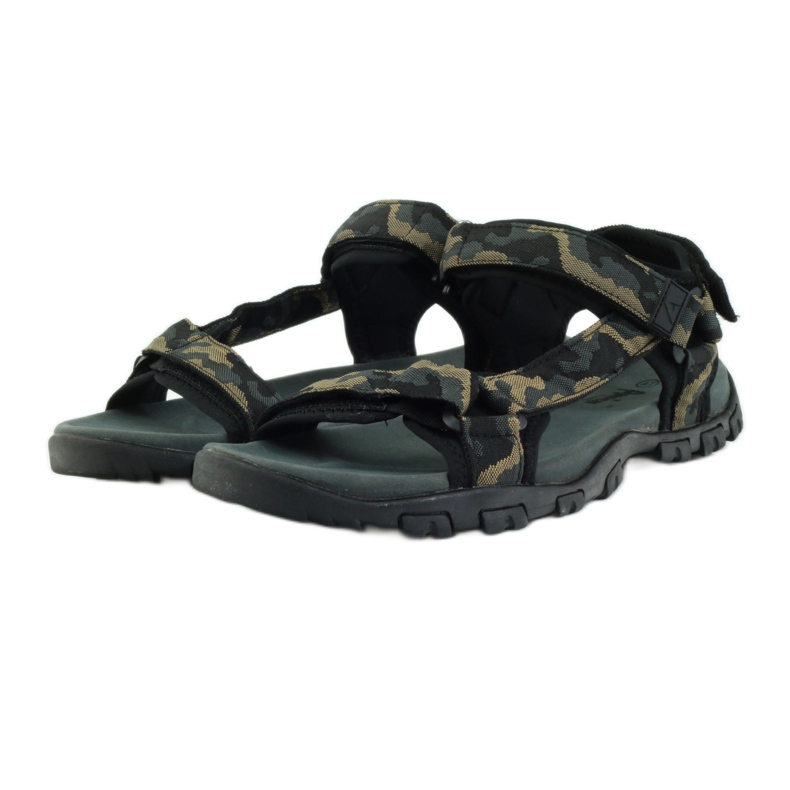 American Club Sandales empiècement cuir American 1729 camo noir brun gris 3