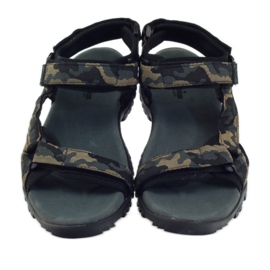 American Club Sandales empiècement cuir American 1729 camo noir brun gris 4