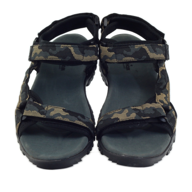 American Club Sandales empiècement cuir American 1729 camo noir brun gris 4