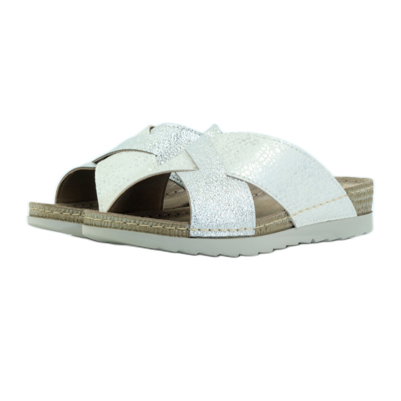 KOMFORT INBLU 010 chaussons tęg.H blanche gris 3