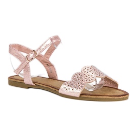 Comer Sandales plates fermées par une boucle rose 1