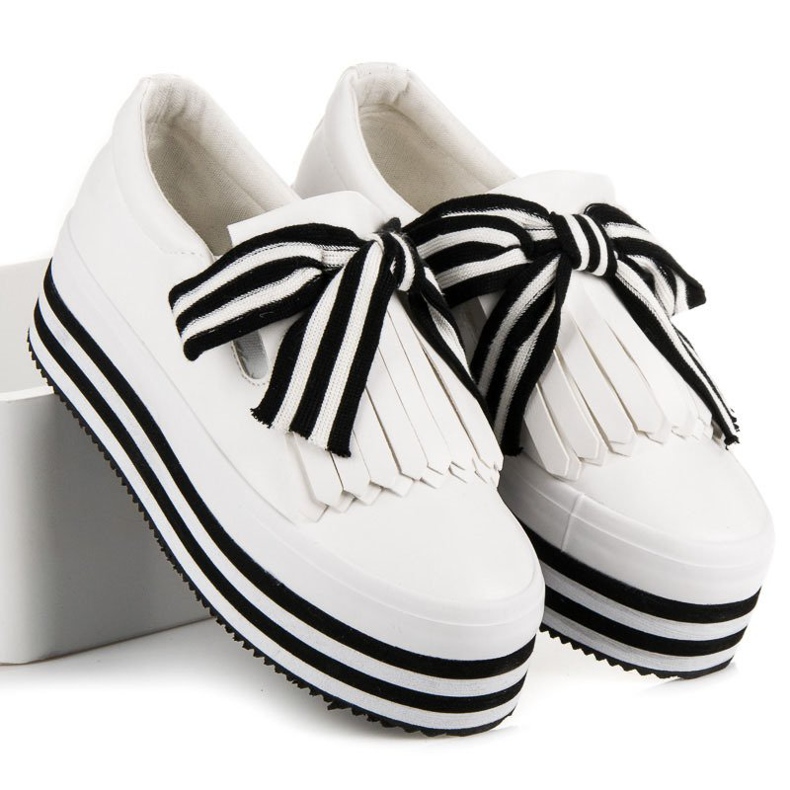 Baskets vices à la mode blanc noir 2