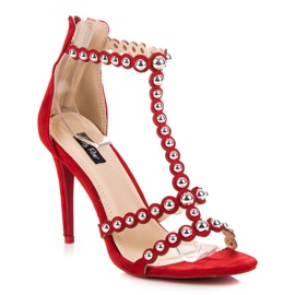 Sandales en daim rouges 3