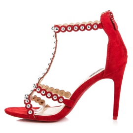 Sandales en daim rouges 4