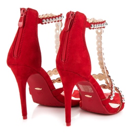 Sandales en daim rouges 5