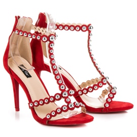 Sandales en daim rouges 6