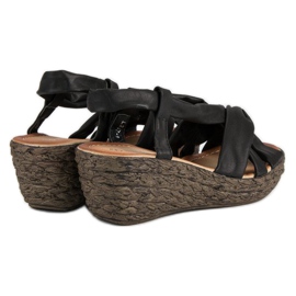 Sandales compensées à enfiler le noir 4