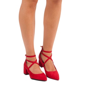 Escarpins en daim VICES rouge 4