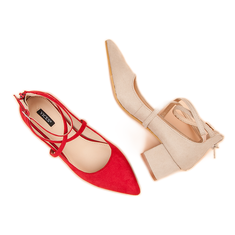 Escarpins en daim VICES rouge 1