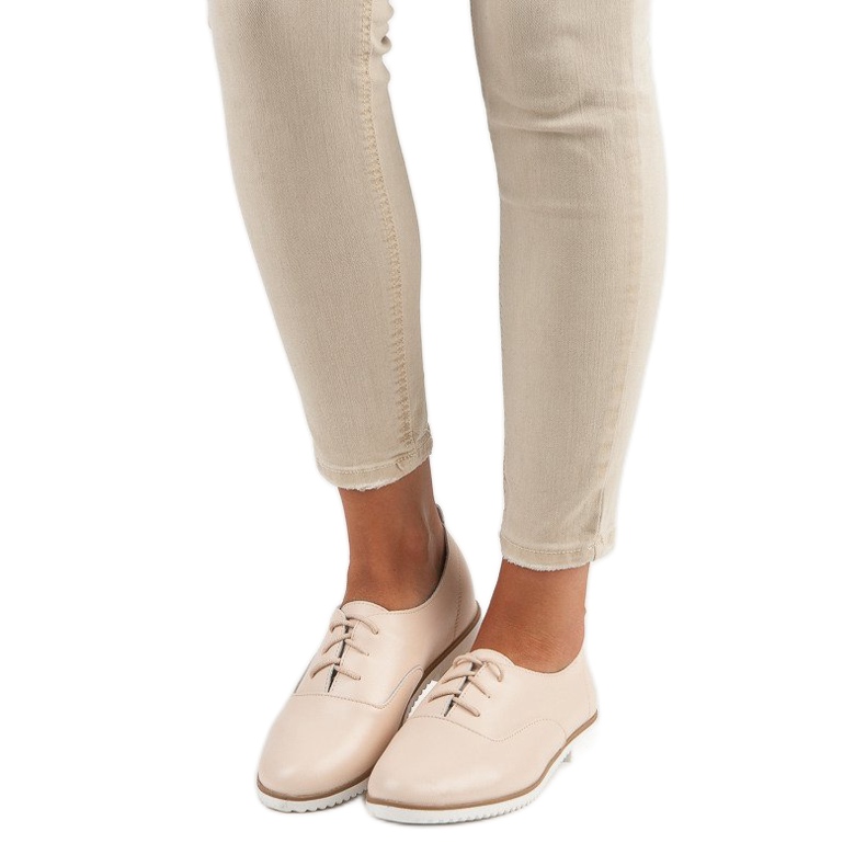 MAZARO Chaussures en Cuir Beige 1