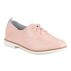 MAZARO Chaussures en cuir poudré rose 1 MAZARO Chaussures en cuir poudré rose 1
