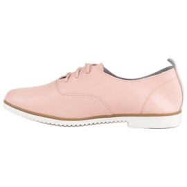 MAZARO Chaussures en cuir poudré rose 2