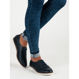 Chaussures en cuir bleu marine Mazaro 2
