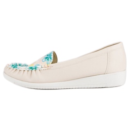 Tullo Mocassins Beiges À Fleurs 1 Tullo Mocassins Beiges À Fleurs 1