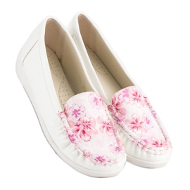 Tullo Mocassins Blancs à Fleurs 1