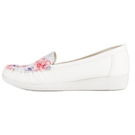 Tullo Mocassins Blancs à Fleurs 2