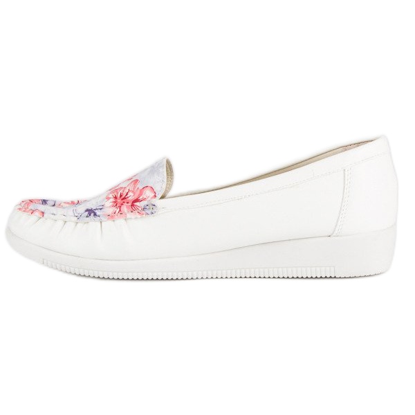 Tullo Mocassins Blancs à Fleurs 2