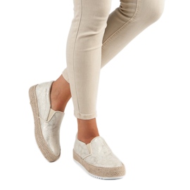 Betler Espadrilles dorées sur la plate-forme d'or 1