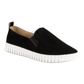 Tullo Slippers en daim noirs le noir 2