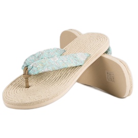 Ax Boxing Espadrilles tongs blanche vert 3