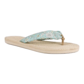 Ax Boxing Espadrilles tongs blanche vert 4