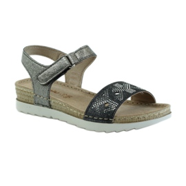 Sandales confortables INBLU en argent-graphite gris 1