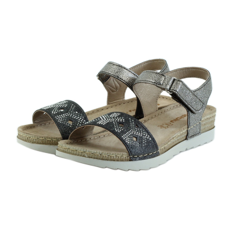 Sandales confortables INBLU en argent-graphite gris 3