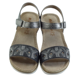 Sandales confortables INBLU en argent-graphite gris 4