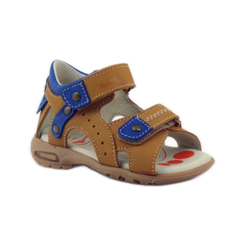 Sandales velcro Ren But 1471 miel multicolore bleu 1