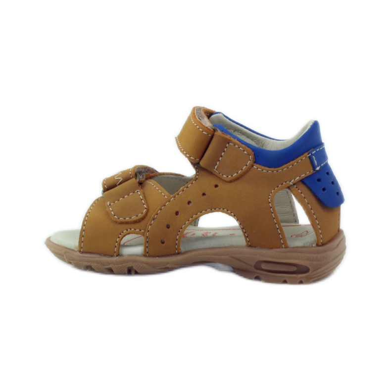 Sandales velcro Ren But 1471 miel multicolore bleu 2