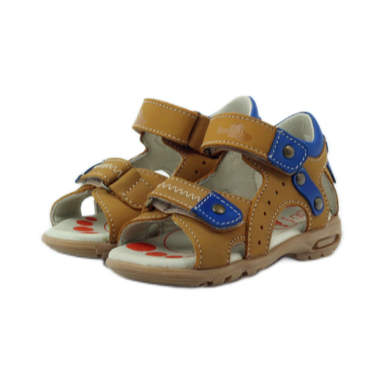 Sandales velcro Ren But 1471 miel multicolore bleu 3