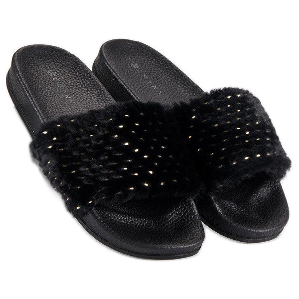 Erynn Chaussons noirs avec fourrure le noir 2