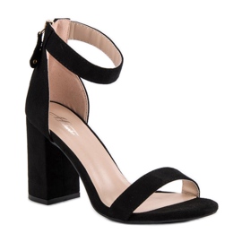 Sandales zippées en daim le noir 2