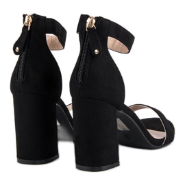 Sandales zippées en daim le noir 4