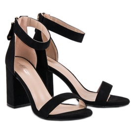 Sandales zippées en daim le noir 5