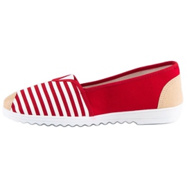 Slipons à rayures rouges blanche brun 2