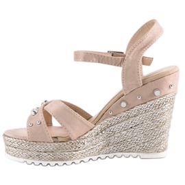 Erynn Sandales espadrilles compensées brun 5